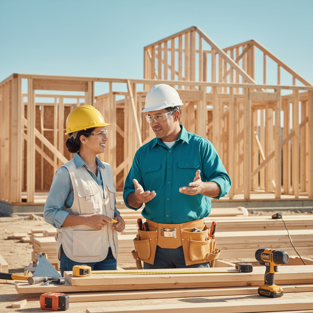 Trabajador de construcción en una obra